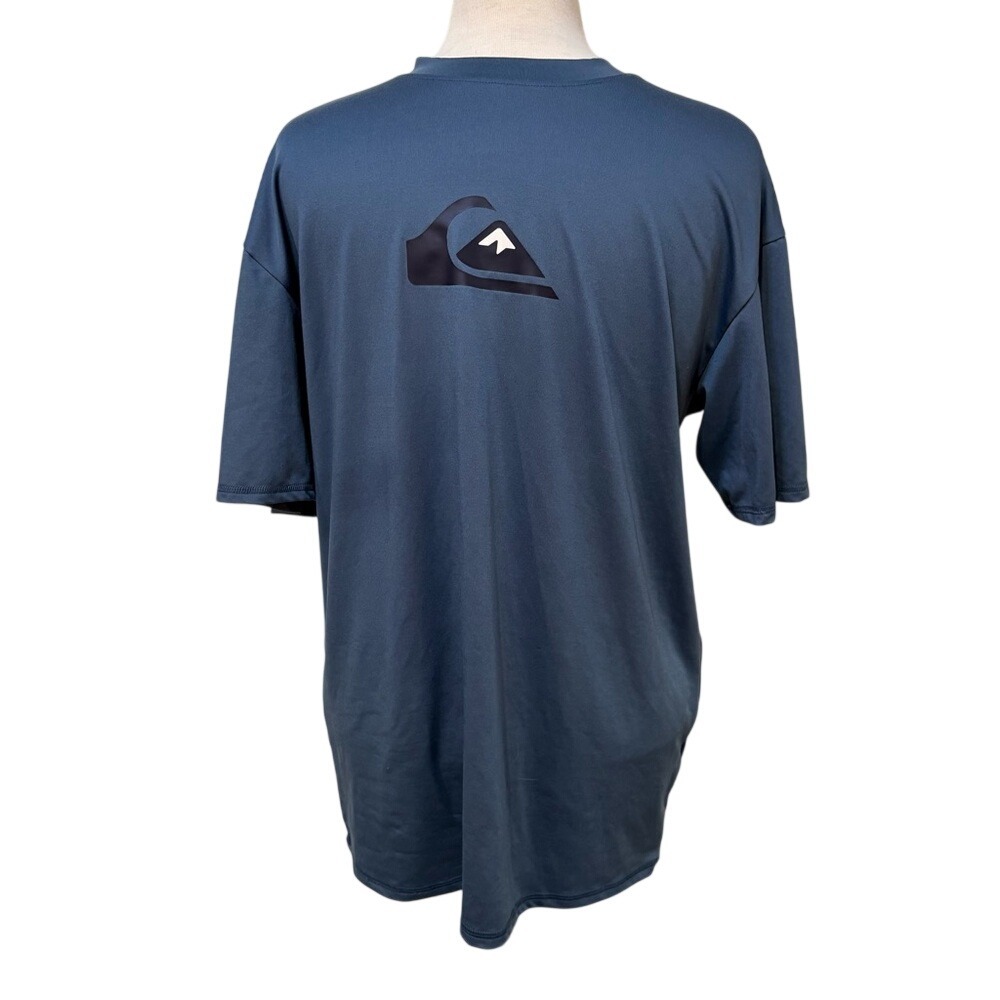 Quiksilver Men's Short Sleeve Rash‎ Guard Blue UPF 50+ Sun Protection Surf Shirt